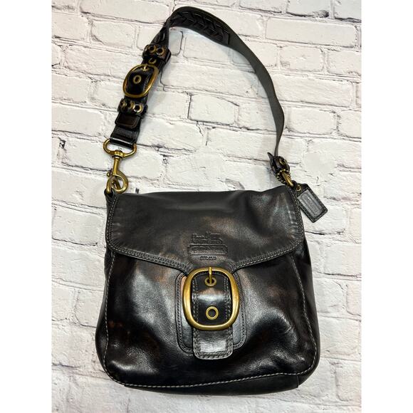 Coach Handbags - COACH Black Bleecker Legacy Tattersall Shoulder Bag F0769-11419 Antique Brass